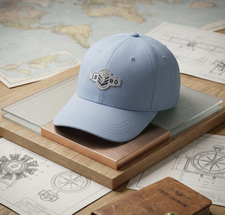 Vintage 1890 Embroidered Baseball Cap in Pakistan | Light Blue Cotton Cap