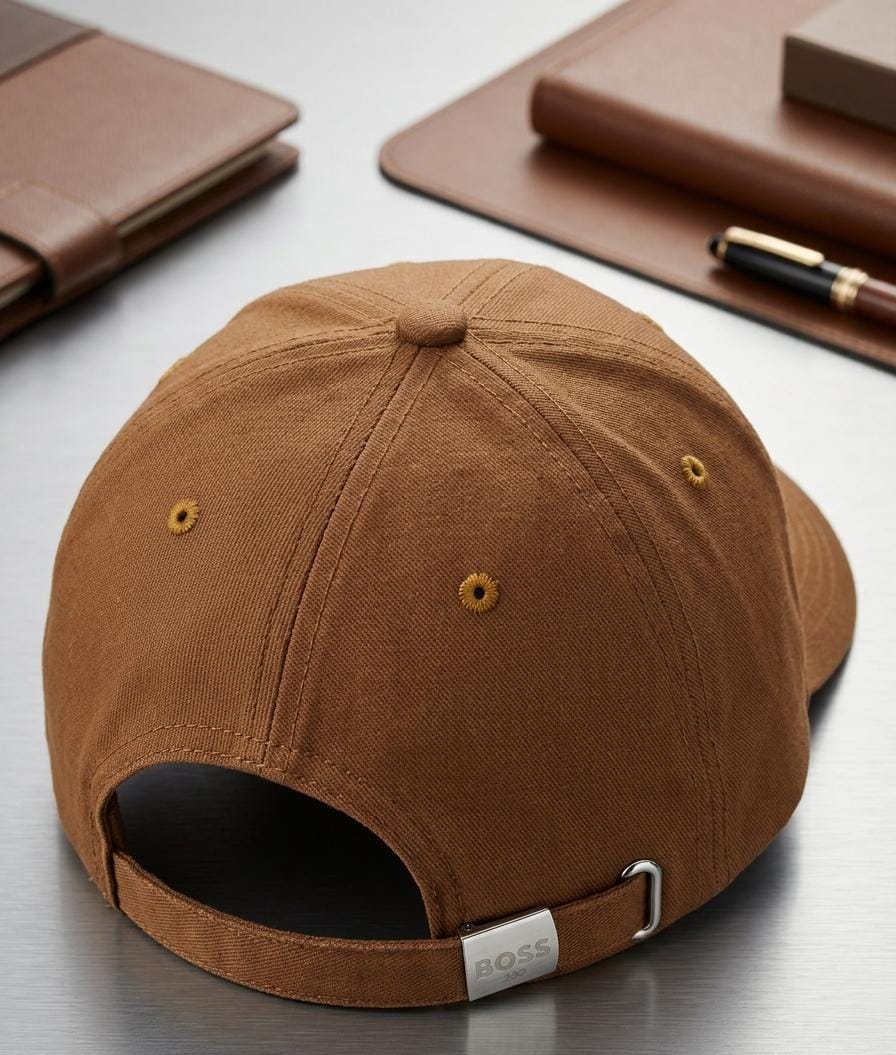 BOSS Tobacco Brown Baseball Cap in Pakistan | Black 3D Embroidered Unisex Cap