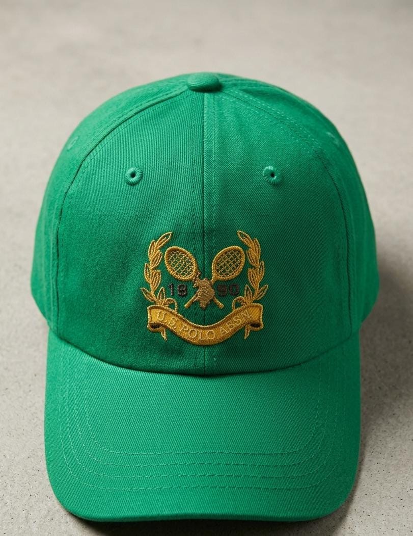 U.S. Polo Assn. Green Tennis Crest Baseball Cap in Pakistan | Embroidered Cap