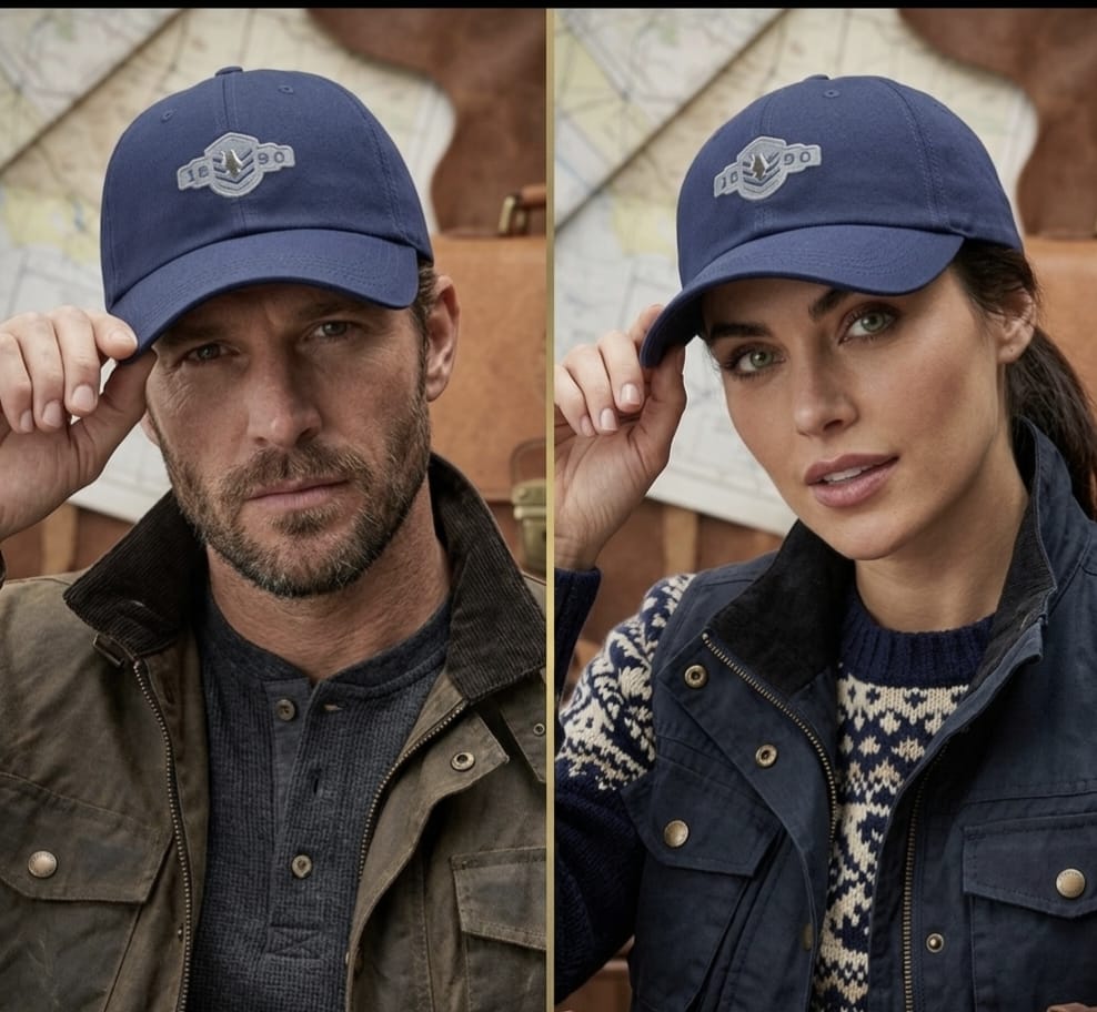Vintage 1890 Embroidered Baseball Cap in Pakistan | Navy Blue Cotton Cap