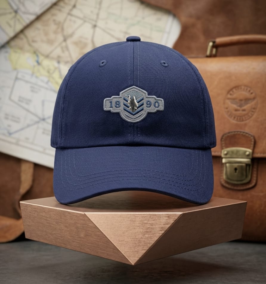 Vintage 1890 Embroidered Baseball Cap in Pakistan | Navy Blue Cotton Cap