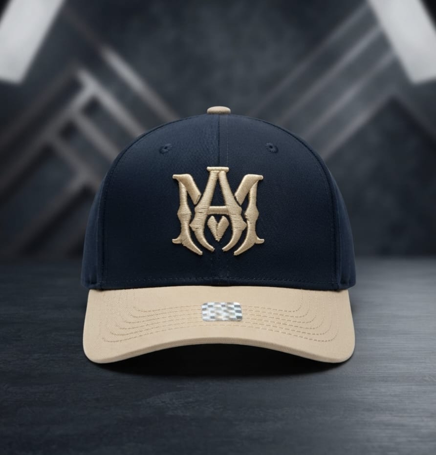Amiri Navy & Beige Two-Tone Baseball Cap in Pakistan | 3D Embroidered Cap