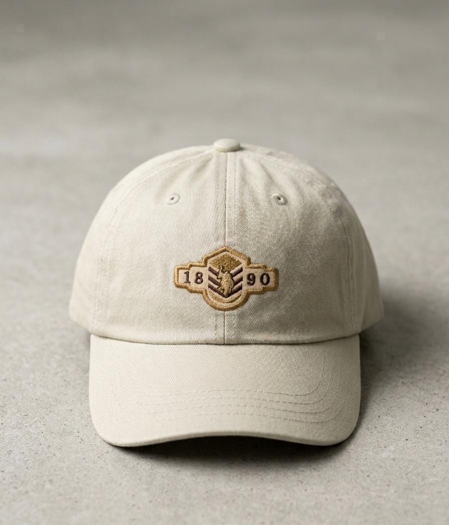 1890 Vintage Embroidered Beach Cap – Adjustable Unisex Cap