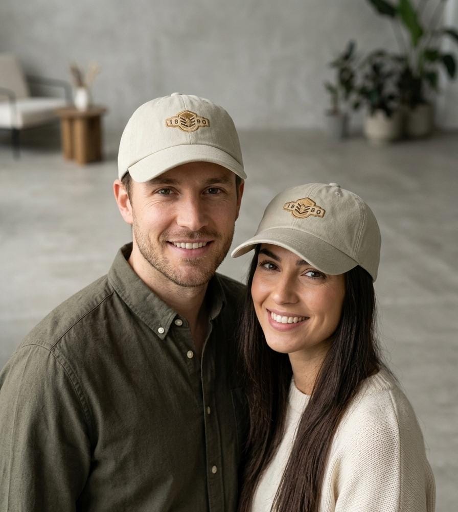 1890 Vintage Embroidered Beach Cap – Adjustable Unisex Cap
