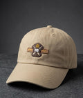 Vintage Emblem Khaki Baseball Cap in Pakistan | Beige Cotton Cap