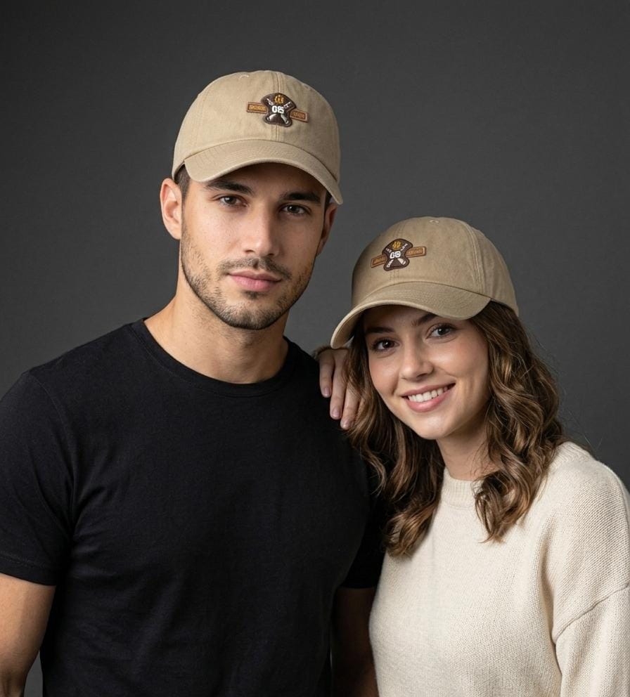 Vintage Emblem Khaki Baseball Cap in Pakistan | Beige Cotton Cap