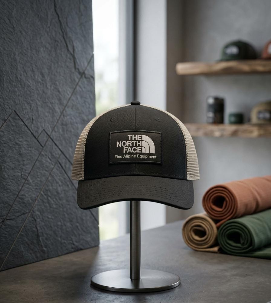 The North Face Black & Cream Mesh Trucker Cap in Pakistan | Alpine Patch Cap