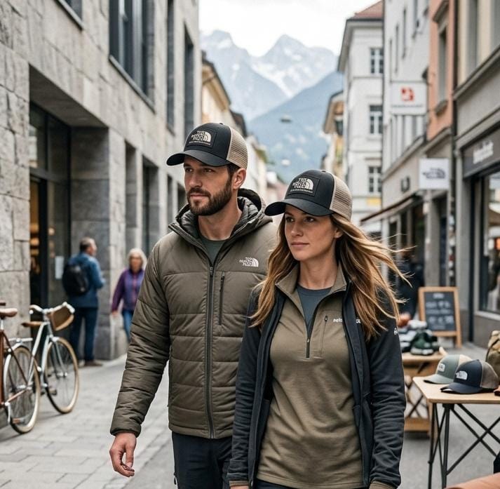 The North Face Black & Cream Mesh Trucker Cap in Pakistan | Alpine Patch Cap