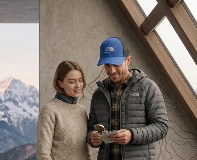 The North Face Blue Mesh Trucker Cap in Pakistan | Blue Alpine Patch Cap