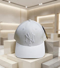 White NY Yankees Embroidered Baseball Cap - Premium Cotton