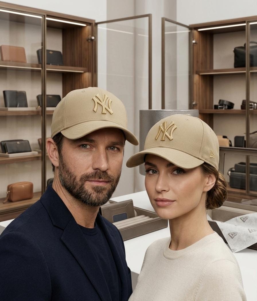 Beige NY Yankees Embroidered Baseball Cap - Premium Cotton