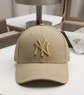 Beige NY Yankees Embroidered Baseball Cap - Premium Cotton
