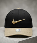 Black & Beige Nike Embroidered Swoosh Baseball Cap - Premium Cotton