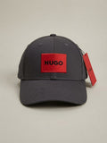 HUGO Red Logo Patch Cotton Baseball Cap – Dark Grey