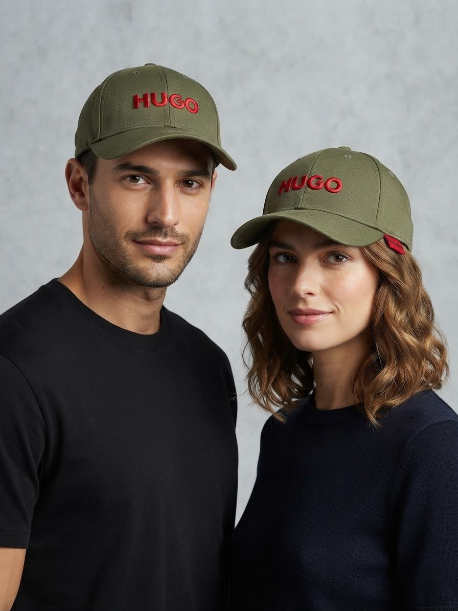 Classic Olive Green HUGO Embroidered Baseball Cap
