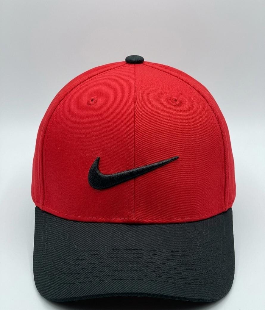 Nike Red and Black Embroidered Logo Baseball Cap for Men