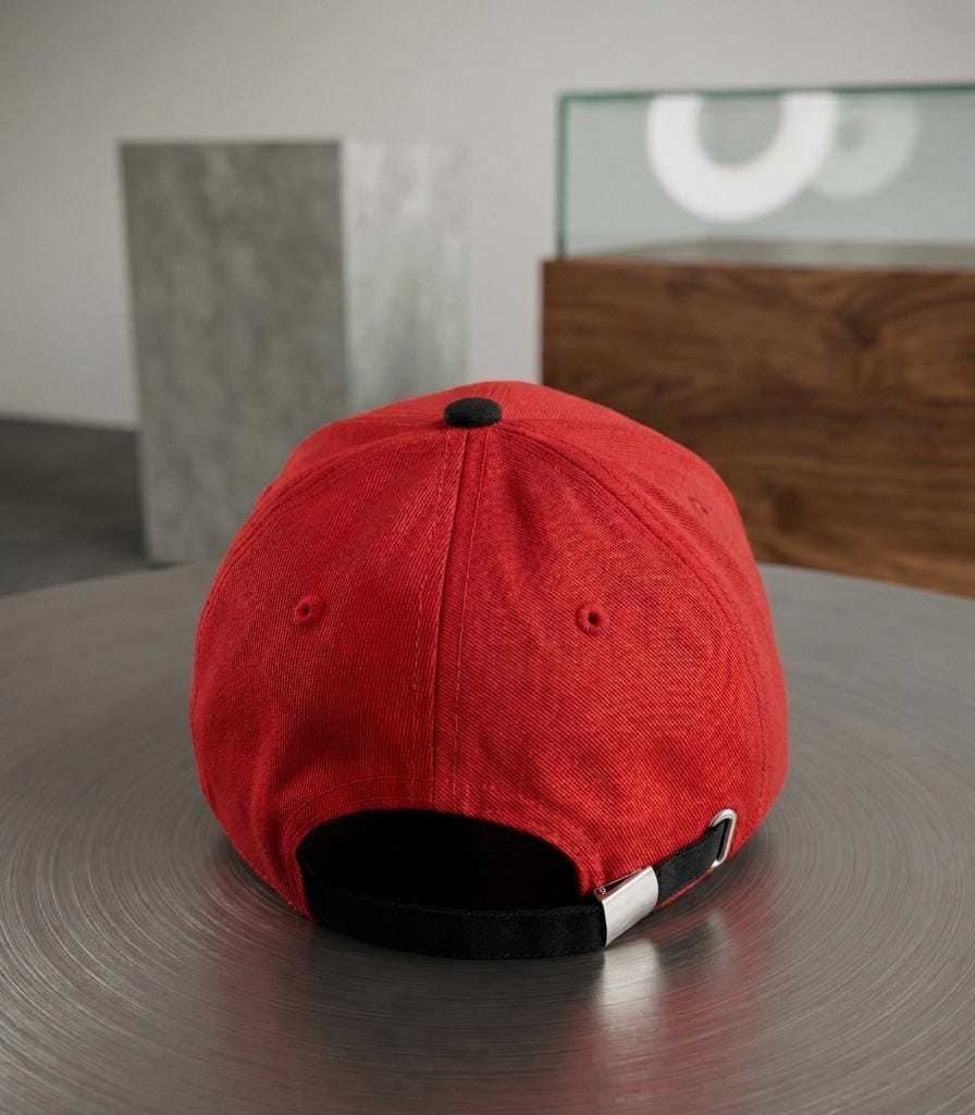 Nike Red and Black Embroidered Logo Baseball Cap for Men
