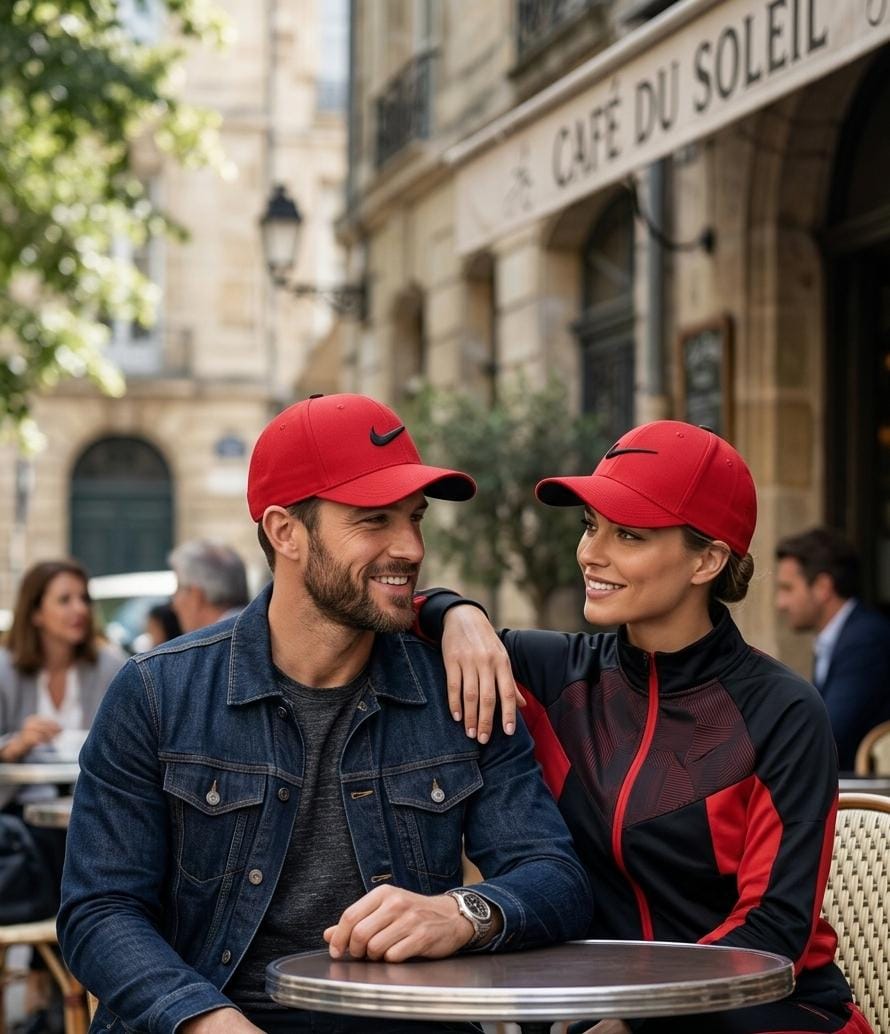 Nike Red and Black Embroidered Logo Baseball Cap for Men