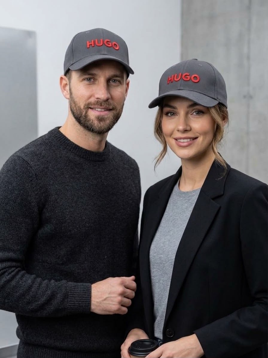 HUGO Red Logo Dark Grey/Charcoal Baseball Cap for Men