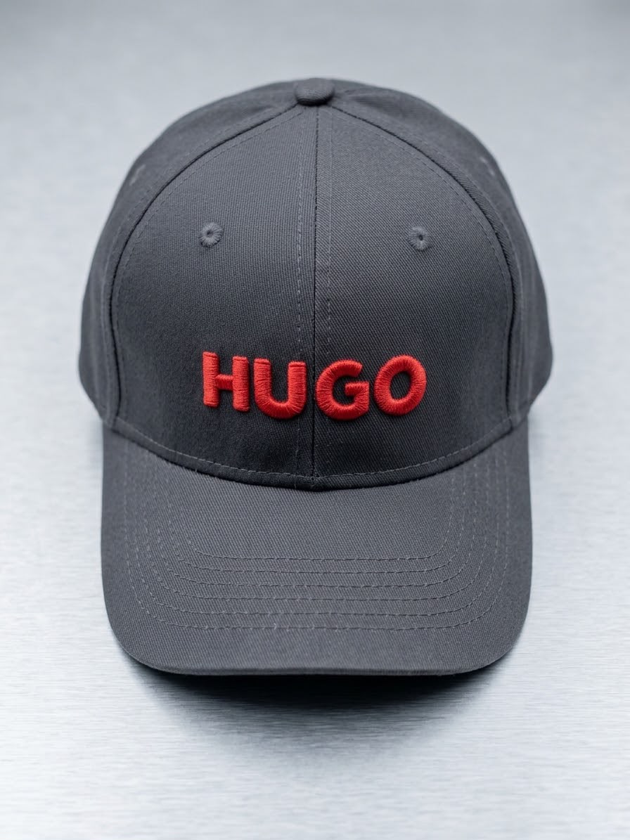 HUGO Red Logo Dark Grey/Charcoal Baseball Cap for Men