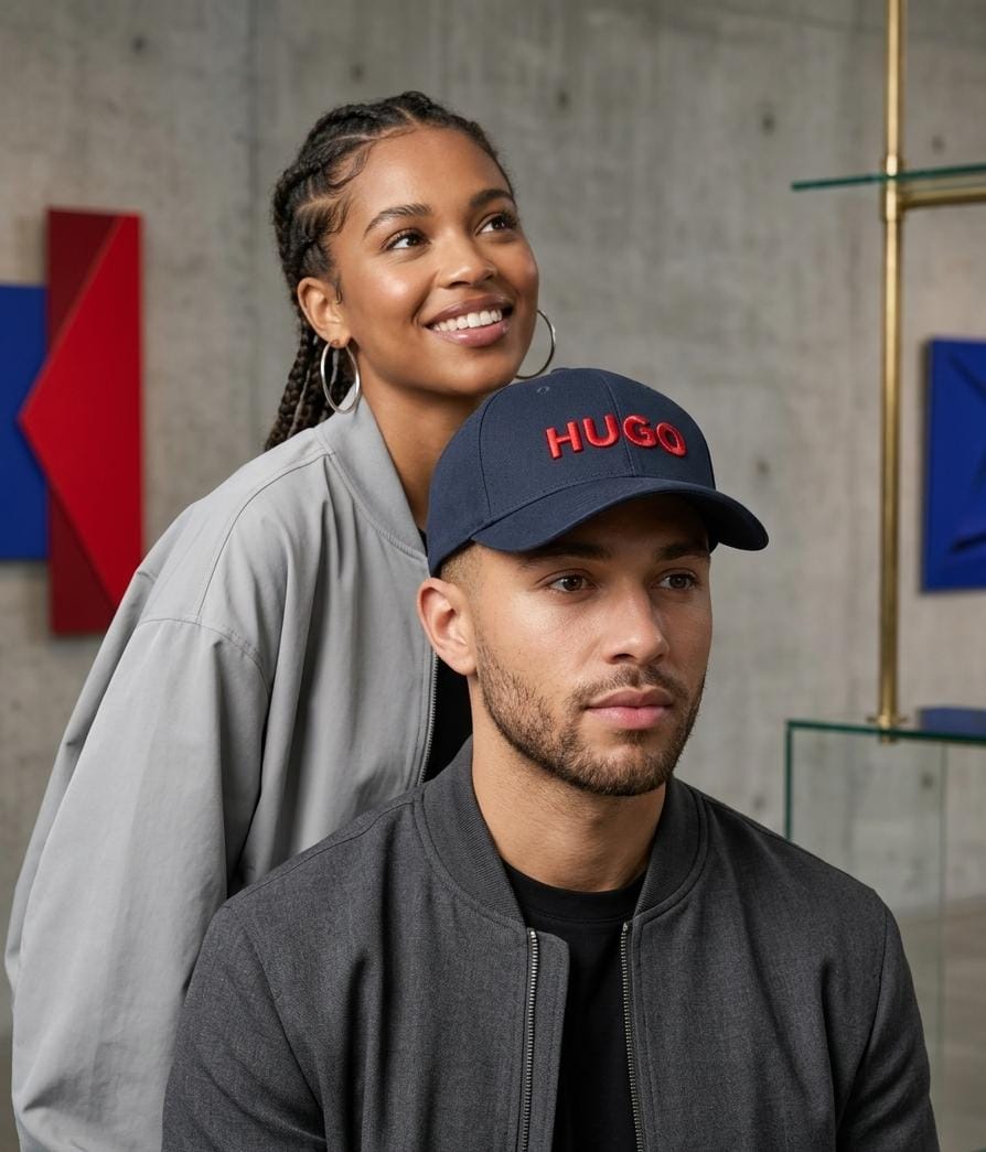 Classic Navy Blue HUGO Embroidered Baseball Cap