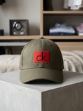 Calvin Klein CK Box Logo Embroidered Baseball Cap - Olive Green
