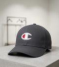 Champion Logo Embroidered Baseball Cap - Charcoal Grey