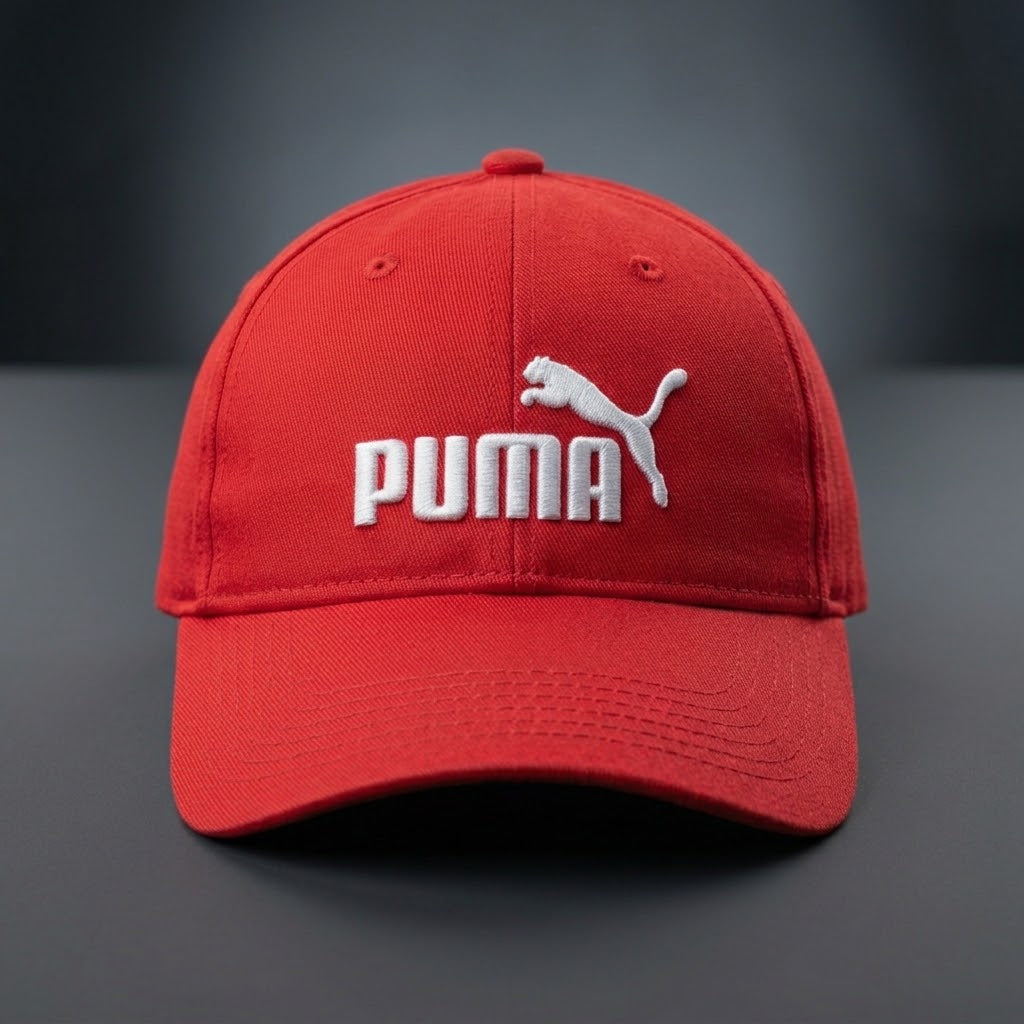 PUMA Classic Embroidered Logo Baseball Cap – Bright Red