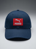 PUMA Premium Dark Navy Cap with Red Box Logo – Adjustable Cotton Cap