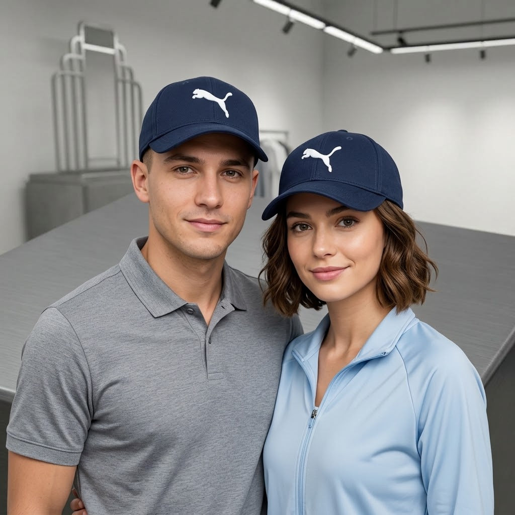 PUMA Big Cat Embroidered Logo Baseball Cap – Dark Navy